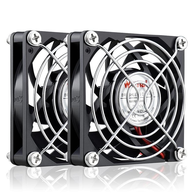 Wathai DC 12V Cooler Case Fan 70mm x 70mm x 15mm 2Pin Brushless Cooling Fan High Performance 2Pack - Image 1